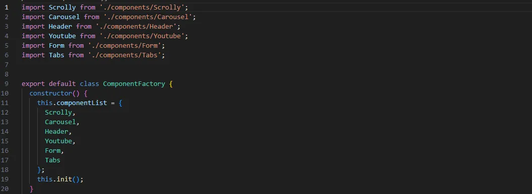 Component Factory code