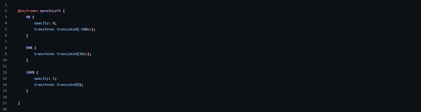 Exemple de keyframes CSS