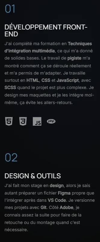 Nouveau portfolio - composants interactifs